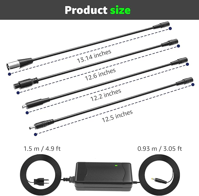 54.6V 2A Charger for 48V Lithium Battery Compatible with Battery Charger,Equipped with 4 Output Heads ﻿