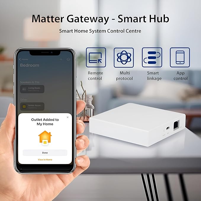 Matter Smart Wired Hub Gateway for Home Automation, Thread & Tuya Zigbee 3.0 Protocol, 2.4GHz WiFi Only, Matter Controller Supports Google, Alexa, Apple HomeKit