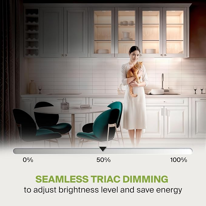 ASD LED Under Cabinet Lighting Plug in or Hardwired 18 Inch, Dimmable Under Cabinet Lights with High/Low/Off Switch, 3CCT 2700K-4000K, Linkable Under Counter Lights for Kitchen, ETL, White, 20 Pack