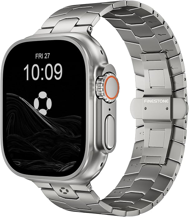 AGIS02 Titanium Band for Apple Watch Ultra 3/2/1 Band 49mm & Series 11/10 46mm, Grade 5 Titanium Ultra Watch Band for Men with DLC Coating, Durable and Lightweight iWatch Metal Strap