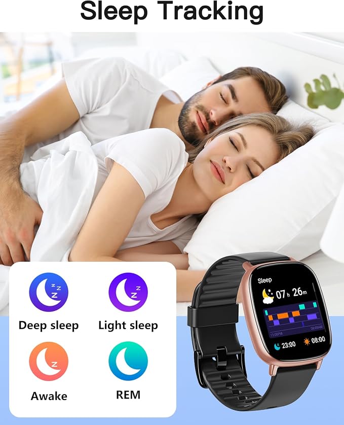 Smart Watches for Men Women with GPS Built-in, Answer/Make Calls, 1.95" Smartwatch for iPhone/Android Phones, Fitness Watch with Heart Rate/Sleep Monitor 100+ Sports Modes Waterproof (Black/Gold)
