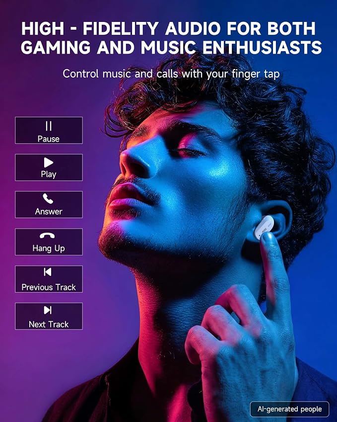 AOC ACT3512 Wireless Gaming Earbuds for PS5 PC Switch, 2.4GHz USB-C Dongle & Bluetooth 5.3 Headphones, 20ms Ultra-Low Latency, Noise Cancelling Mic, 32H Playtime in-Ear Gaming Headset