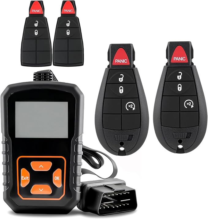 GQ4-53T for 2013-017 Dodge Ram 1500 2500 3500 with Simple Key OBD Tool | Easy to install,starsGood spare key,Saved Me a Lot Of Money,Durable ABS Plastic,Does exactly what it should do