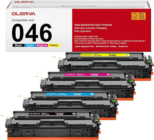 046 Toner Cartridge Mf733Cdw Toner - Replacement for Canon 046 Toner Cartridge Set 046H CRG-046 for Color Imageclass Mf733Cdw Mf731Cdw Mf735Cdw Mf654Cx Printer Ink (4 Pack, Black Cyan Magenta Yellow)