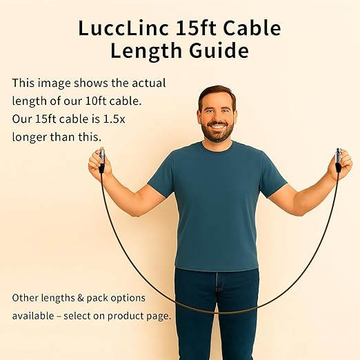 15ft XLR Cables 2 Pack, Durable Nylon Braided Male to Female Microphone Cable,Cord for Recording Mixer Amplifie Speaker, OFC Shielded and Balanced XLR