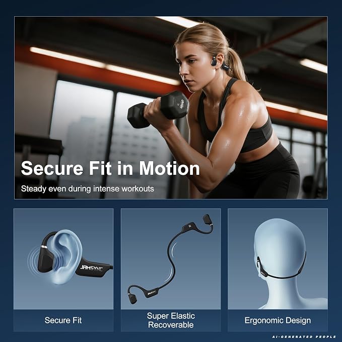 Open Ear Headphones, Running Headphones Bluetooth 5.4 with Built-in Mic, 22g Lightweight Comfort, 14H Battery & IPX5 Waterproof Sports Headphones for Running, Cycling, Gym, Walking