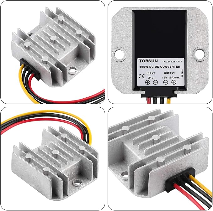 HOMELYLIFE DC 24V to 12V 10A 120W Voltage Buck Converter Reducer Power Step Down Regulator Waterproof Module Transformer for Golf Cart