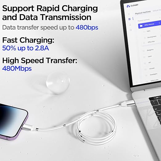 AICase Magnetic Charging Cable,(3FT+6.5FT) Super Organized Charging Magnetic Absorption Nano Data Cable for Phone 14/13/12/11/XS/XS Max/XR/X/8/8 Plus/7/7 Plus/6s/6s Plus/6/6 Plus/SE