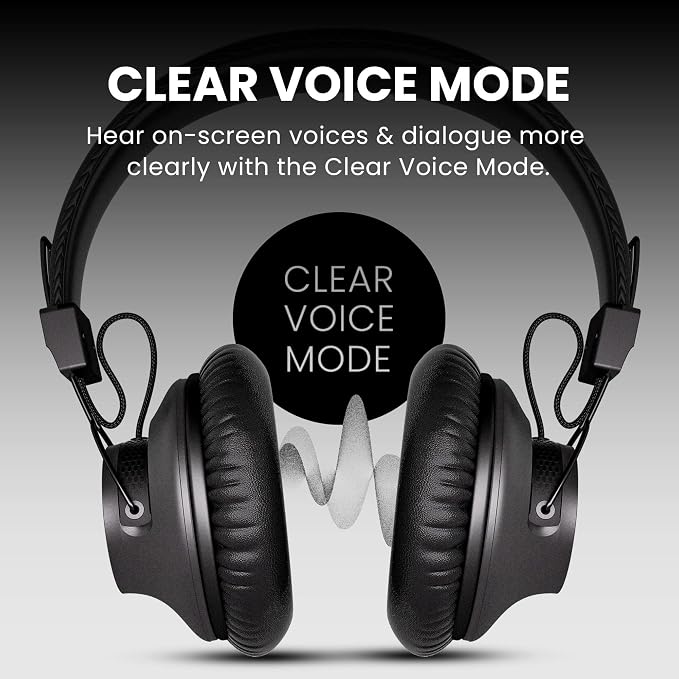 Avantree Audition 3 - Bluetooth Over-Ear Headphones with Wireless Charging Dock, 50H Battery, aptX-Adaptive, Clear Voice, Compatible with Bluetooth TVs