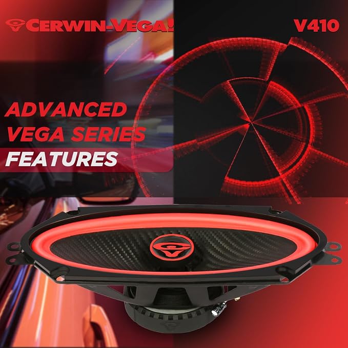CERWIN-VEGA! V410 4"× 10" VEGA 2-Way 270 Watts 4 Ohm Coaxial Full Range Speakers(Pair)