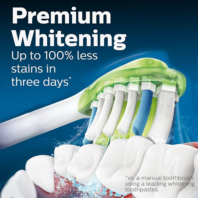 Philips Sonicare Genuine C3 Premium Plaque Control and W3 Premium White Replacement Toothbrush Heads, 8 Brush Heads
