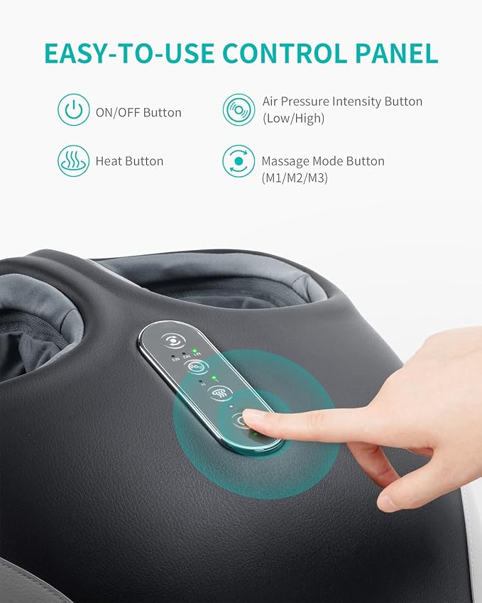Nekteck Foot Massager Machine with Heat, Shiatsu Feet Massage for Plantar Fasciitis & Neuropathy, HSA Eligible Massage Tools, 360° Air Compression & Deep Kneading Therapy, Relaxing Gifts for Mom Dad