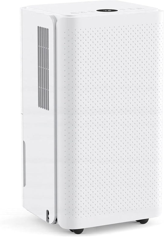 30Pints Dehumidifier with Drain Hose, 2,000 Sq.Ft Dehumidifier for Basement, 2L/0.53 Gallon Tank, Energy Star Cert. 38dB, Humidity Display Ring, Humidity Remover for Home, Bedroom & Bathroom