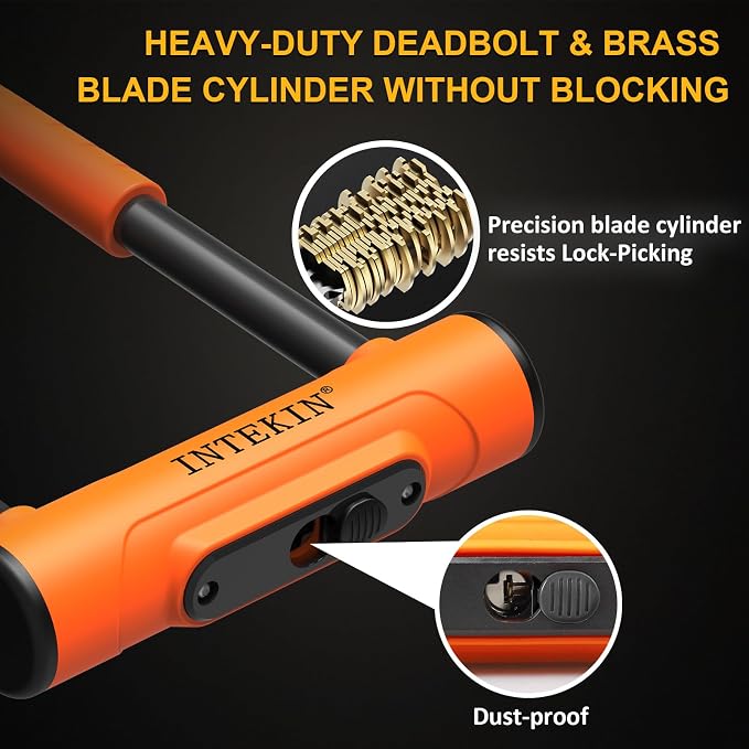 Bike U Lock Heavy Duty Bike Lock Bicycle Lock, 16mm U Lock and 3ft / 5ft / 6ft Length Security Cable with Sturdy Mounting Bracket for Bicycle, Motorcycle and More