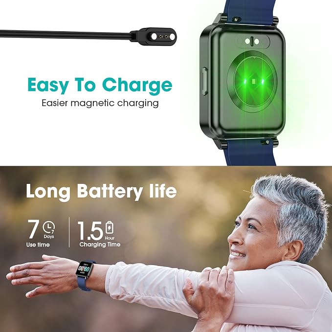 Pedometer Watch Senior Friendly No App/Phone Required, Step Counter | User-Friendly Design, IP68 Waterproof Fitness Tracker, Calories Sleep Tracker, Heart Rate and Sleep Monitor, Stopwatch