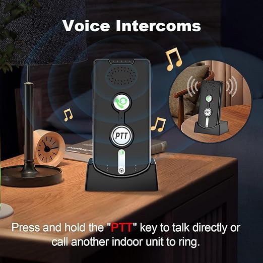 2 Way Wireless Intercom System for Home, 1/2 Mile Long Range, Hands Free Calling, Rechargeable, 120H Standby,Volume Control - Room to Room, Elderly Care, Indoor Outdoor,Use for Home Hospital Hote