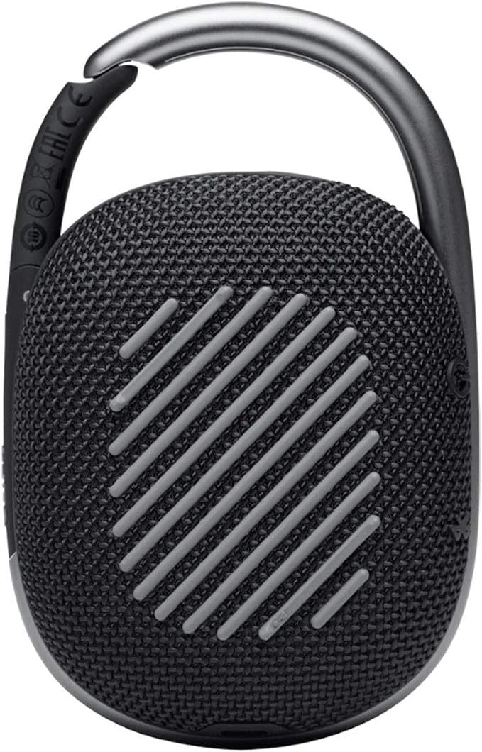 JBL Clip 4 Portable Bluetooth Speaker (Black) + Bundle with divvi! Protective Hardshell Case (Black)