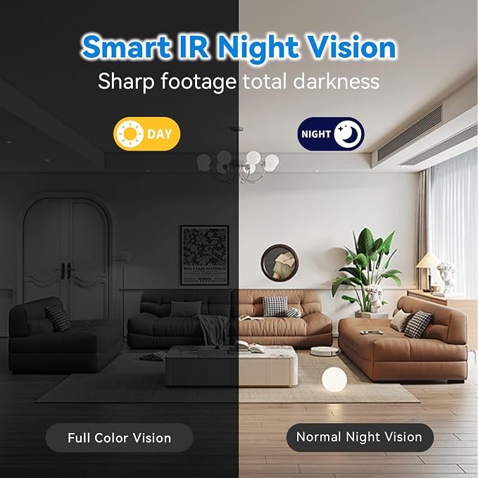 1080P HD Wireless Camera Smoke Detector for Home Security with App Control & Motion Detection,WiFi Indoor Security Camera with Night Vision & Loop Recording for Office,Garage,Shop,Pet
