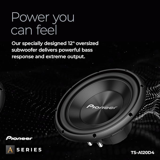 PIONEER A-Series TS-A120D4 12” Subwoofer – 1500W Max, Flexible Wiring, Powerful Bass Output