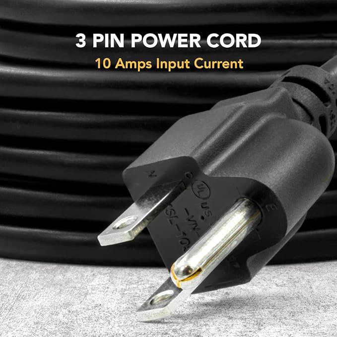 UL Approved 6ft Universal Power Cord (10 Pack) - IEC C13 to NEMA 5-15P Computer Monitor Cable for IT Departments, Data Centers & Bulk Purchasing - 18AWG 10A 125V