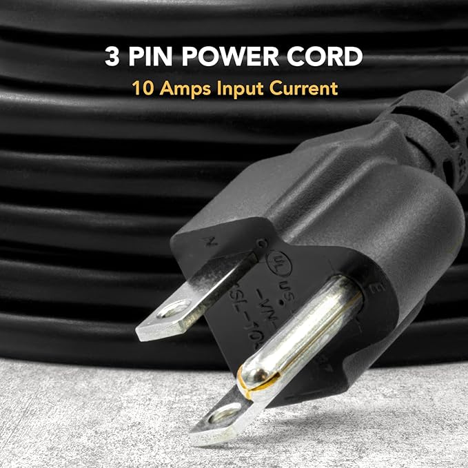 UL Approved 15ft Universal Power Cord (2 Pack) - IEC C13 to NEMA 5-15P Computer Monitor Cable for IT Departments, Data Centers & Bulk Purchasing - 18AWG 10A 125V