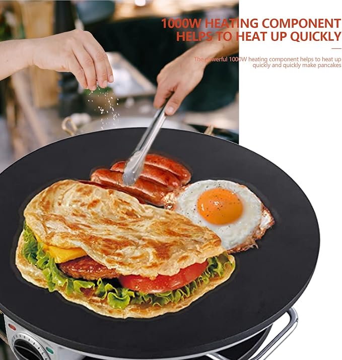 Pancake Machine, Non Stick Three Temperature Control Electric Crepe Maker 13 inch for Hotel for Home Use for Restaurant for Coffee Shop
