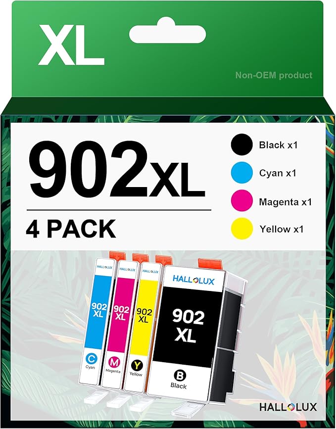 902XL Ink Cartridges Compatible for HP 902XL Ink Combo Pack, for HP Printers OfficeJet Pro 6978 6960 6968 6954, OfficeJet 6962 6958 6950, 4 Packs