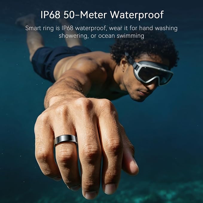 Well 1 Smart Ring for Women & Men, 10-Day Battery Life, Sleep/Stress/Heart Rate/Blood Oxygen/Fitness Health Tracker Ring, No App Subscription, iOS & Android Compatible (Light Silver, 9)
