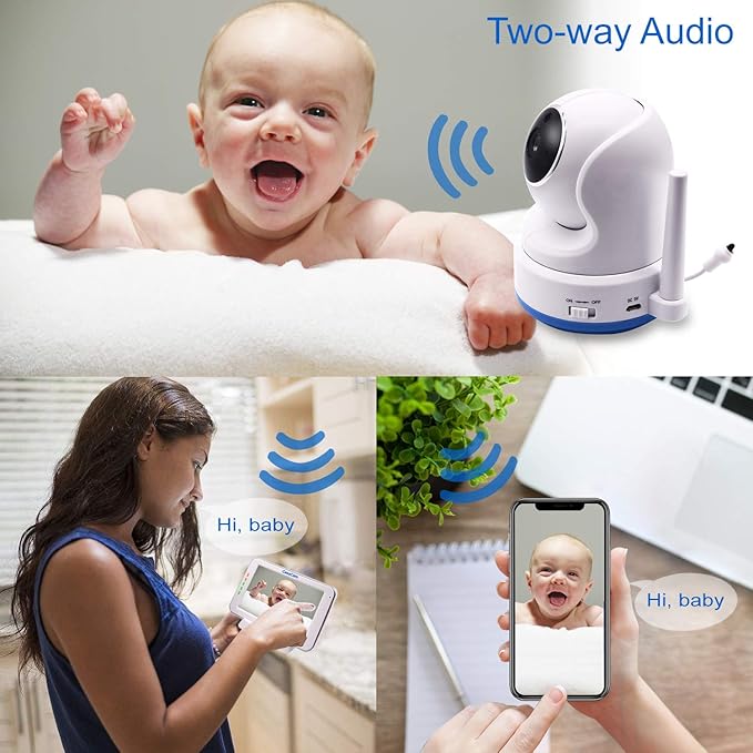CasaCam Dual Mode Local & Remote View Baby Monitor with 5" Touchscreen and HD Pan & Tilt Camera, Secured Phone App, Two Way Audio, Lullabies, Nightlight, Night vision and Temperature Sensor. BM200 Pro
