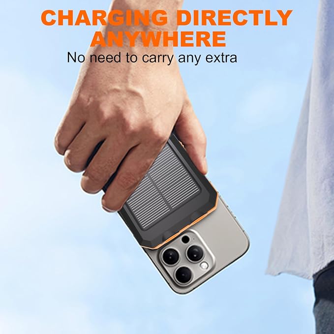 Power Bank 2 Pack, Solar Charger with Built-in Cables 49800mAh +Solar Power Bank 20000mAh for iPhone Android Samsung, iPad