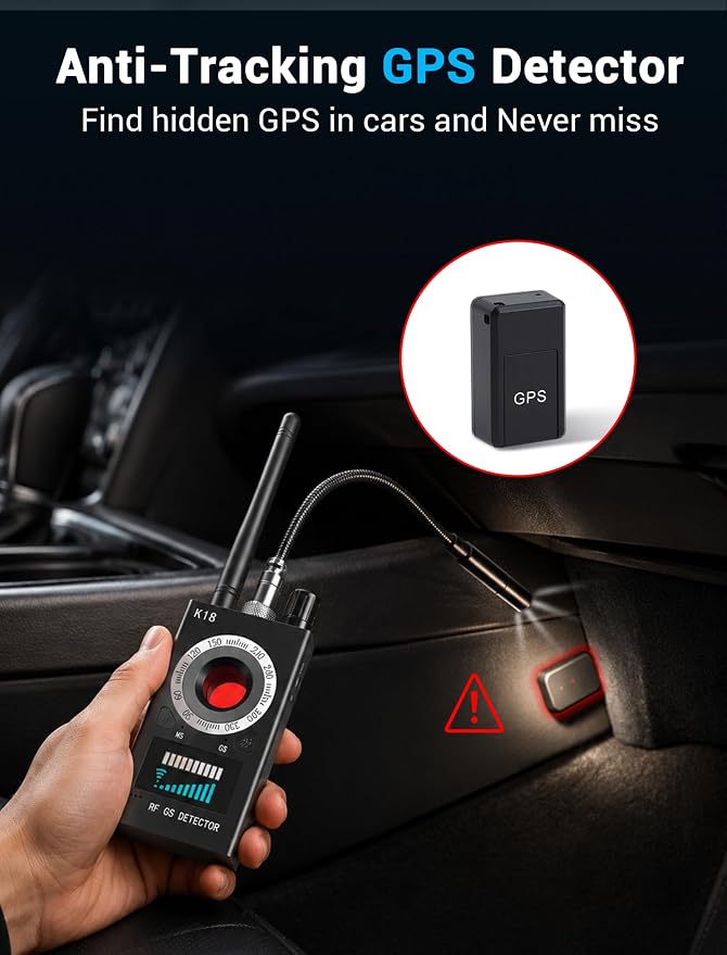 Hidden Camera Detectors, 3-in-1 GPS Tracker Detector, Bug Detector, Ultra-Long Battery Life, RF Detector for Airbnb, Hotels, Bathroom, Home, Office