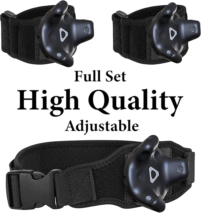 Geekria VR Tracker Waist Belt and Tracker Hand Strap Compatible with HTC Vive System Tracker Adjustable Belt and Hand Straps, Compatible with Waist and Full-Body Tracking in Virtual Reality