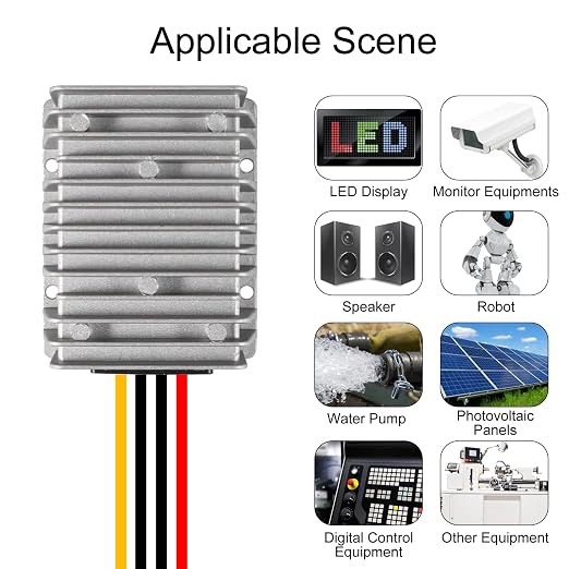 DC Voltage Reducer Converter DC 8V-40V to 12V 6A Automatic Step Down Up Voltage Regulator Power Converter Waterproof Module Transformer for Golf Cart Club Car