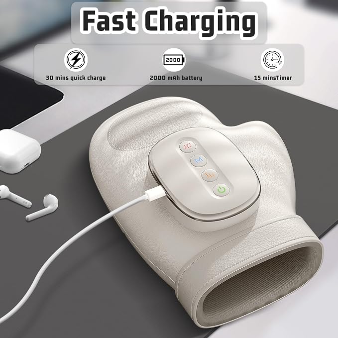 Gifts Hand Massager with Heat and Compression, Cordless for Arthritis & Carpal Tunnel Relief – Longer Battery Life, Enhanced Thumb Massage, Ideal for Stress & Gifts for Men/Women