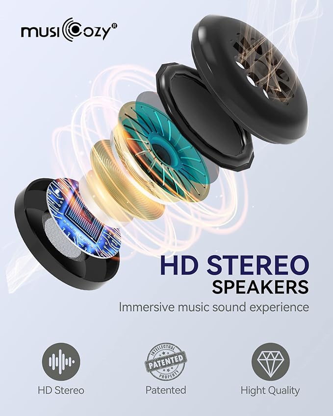 MUSICOZY Sleep Headphones Breathable Bluetooth 5.4 Headband 3D Sleeping Headphones, Wireless Eye Mask Sleep Earbuds for Side Sleeper Women Office Air Travel Cool Tech Gadgets Unique Gifts of 2 Packs