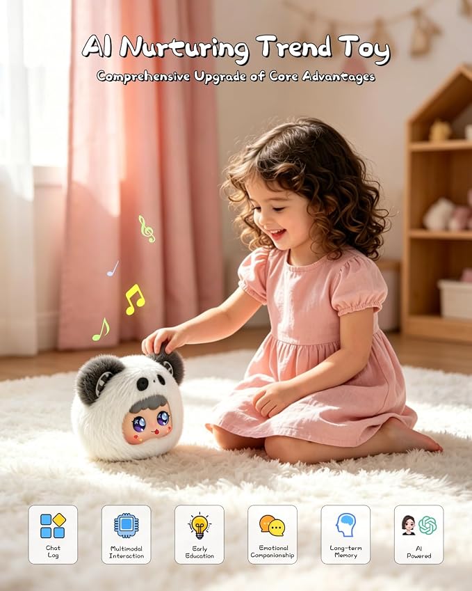 AI Smart Stuffed Animals Kids Toys with ChatGPT, Multilingual Companions, Interactive Games, Memory Training, Smart Interactive Experience, Parental Control App, AI Toys Gift for Girls & Boys