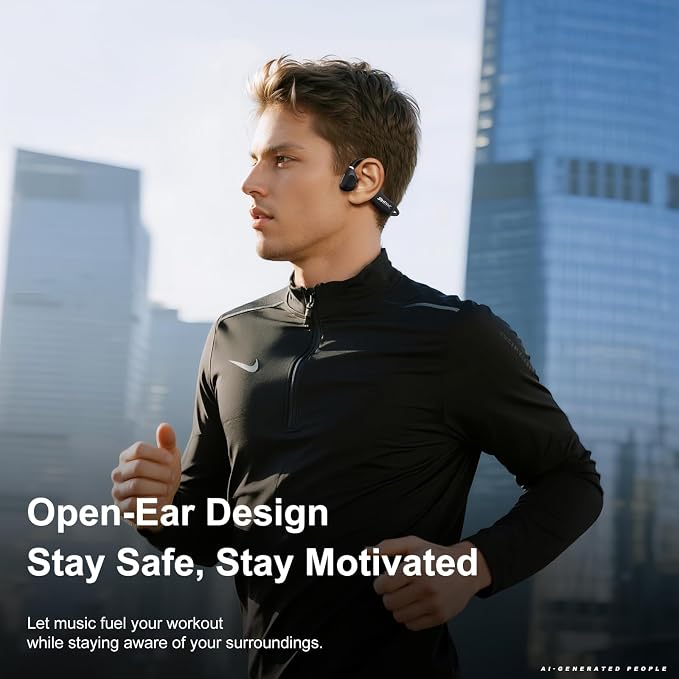 Open Ear Headphones, Running Headphones Bluetooth 5.4 with Built-in Mic, 22g Lightweight Comfort, 14H Battery & IPX5 Waterproof Sports Headphones for Running, Cycling, Gym, Walking