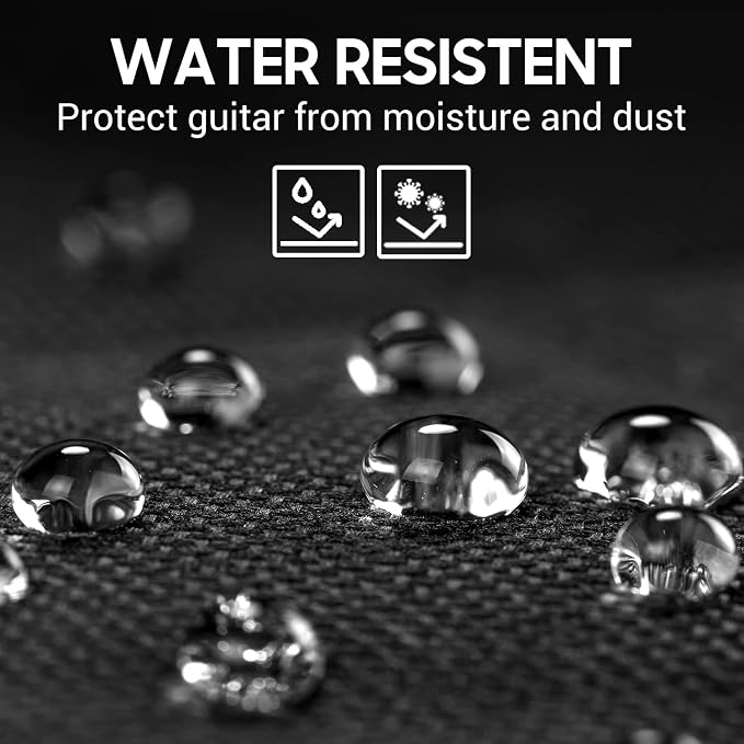 CAHAYA 41 In Acoustic Guitar Bag 0.35 In Thick Padding Water Resistent Dual Adjustable Shoulder Strap Guitar Case Gig Bag with Back Hanger Loop, Black CY0152