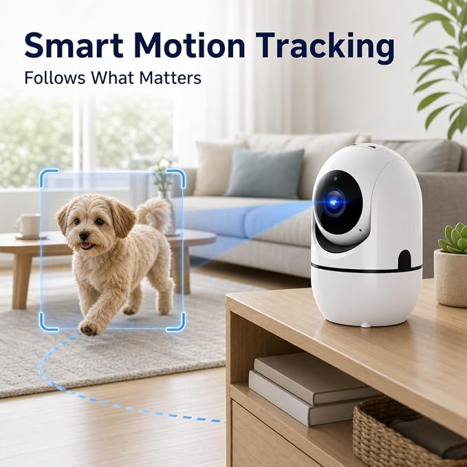 5G Indoor Camera for Home Security, 2K Pet Camera with Phone App, 360° PTZ Indoor Camera for Baby MonitorDog Camera Motion Detection, 2-Way Audio, Night Vision, Cloud&SD Card Storage, Works w/Alexa