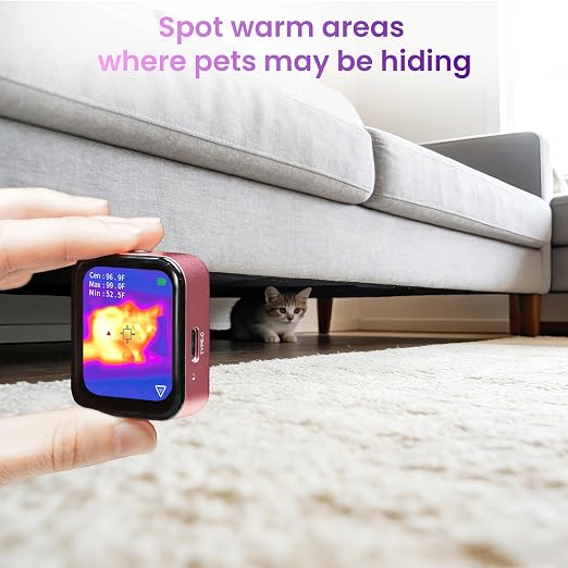 Mini Thermal Camera for Hidden Camera Detection & HVAC, Pink Beginner-Friendly Thermal Camera, Portable Infrared Imager for Water Leak Home Inspection