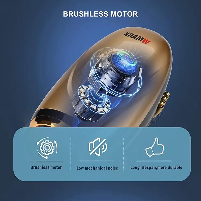 WMARK Barber Massager/Cordless Handheld Massager, Charge Neck/Legs/Hand/Face Massager, 2 Massage Nodes 2600AMH，Golden