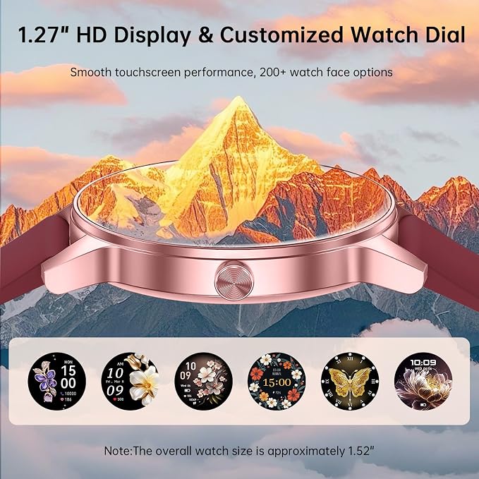 Smart Watches for Women(Answer/Make Calls), 1.27" HD Screen Fitness Tracker with Heart Rate/Sleep Monitor, 130+ Sport Modes IP68 Waterproof Activity Tracking, Smart watch for Android iOS, Purple-gold