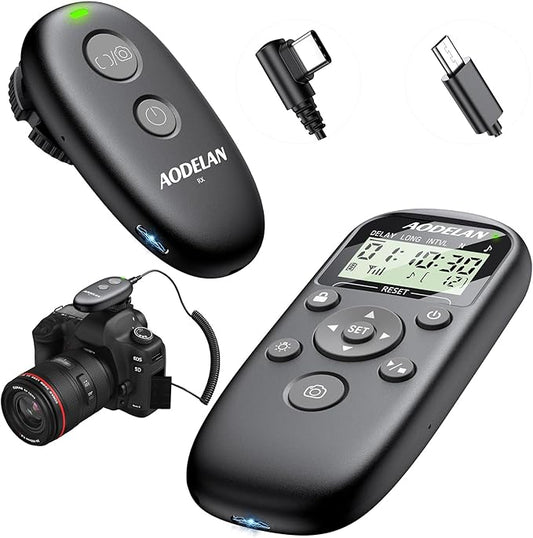 for Sony Camera Rechargeable Remote Shutter Release with Interval Timer - Aodelan Wireless Intervalometer Remote Control for sony ZV-E10 II, A7 IV, A7R V, A9 III, A7S III, A6600, A6500,ZV-1, RX100 VII
