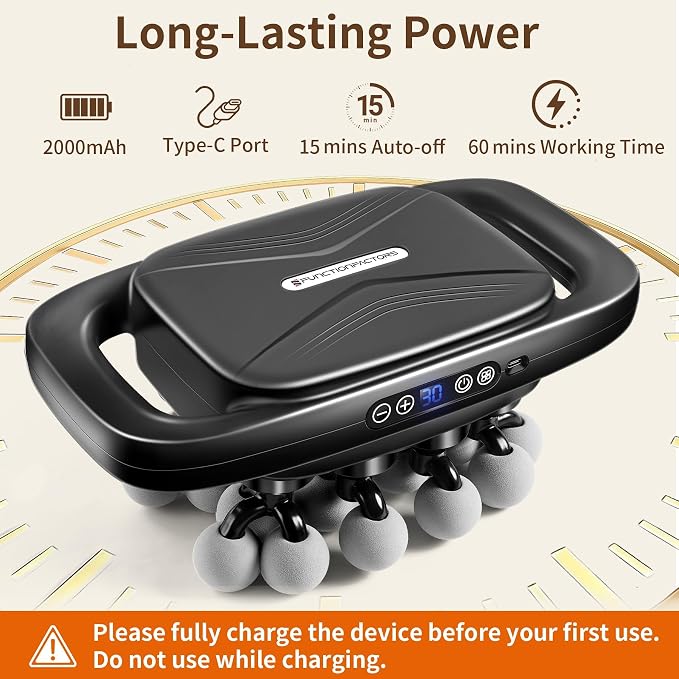 20 Head Massage Gun Deep Tissue, Percussion Back Massage Tool with 3 Modes & 30 Adjustable Intensity Levels, Handheld Electric Muscle Massager for Back, Neck, Shoulders, Legs, Waists,Quiet Ideal Gifts