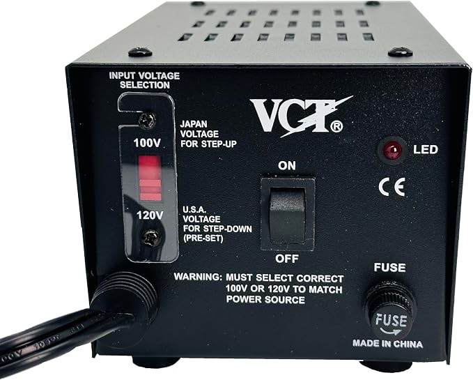 VCT VT-1000J - Japanese Step Up/Down Voltage Transformer Converts Japan 100 Volts To 120Volts OR Vice Versa -1000 Watt,black