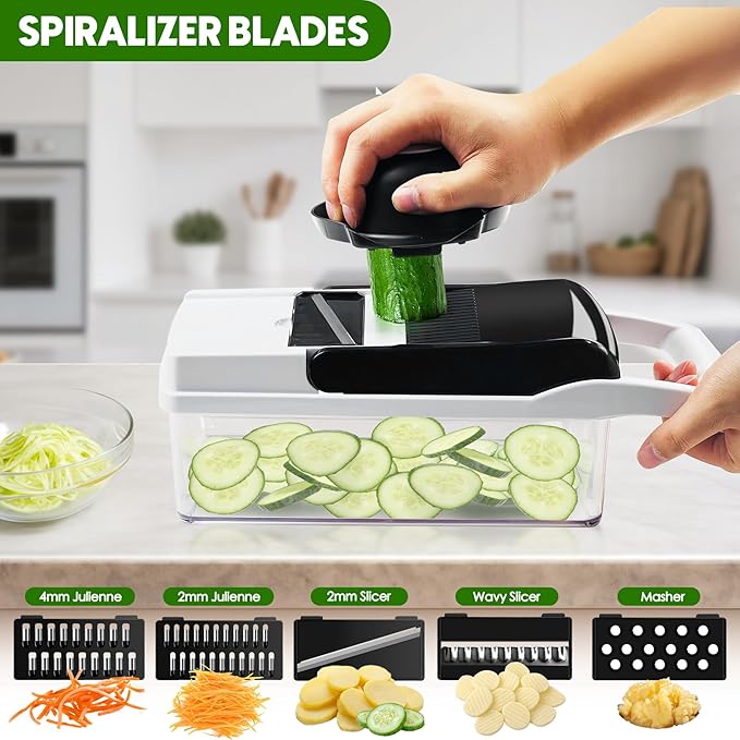 10 Blades Chopper & 100ML Garlic chopper 23-in-1 Multifunctional Kitchen Powerhouse‌