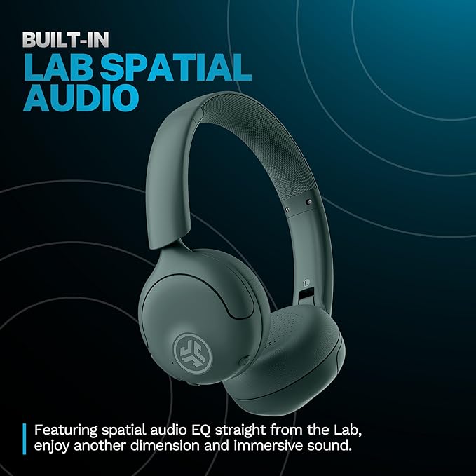 JLab Go Lux ANC, On Ear Headphones, Active Noise Cancelling, Bluetooth, MultIPoint Connection, Sage