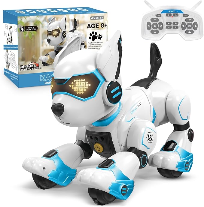 okk Robot Dog for Kids, Remote Control Dog and Touch Voice Interactive, Programmable Robot with lmitation Show, Sing Dance Electronic Pet, Smart Gesture Sensing Puppy Gift for Boys Girls