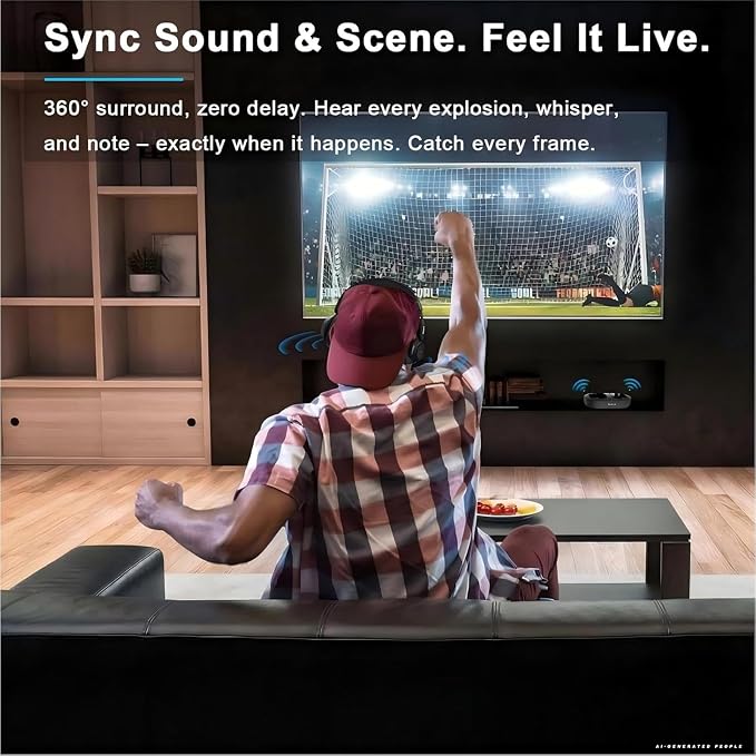 Wireless Headphones for TV, TV Headphones Wireless for Seniors with Charging Dock, Ideal Gifts for Seniors, 65H Playtime Plug-Play, Assistive Hearing, Low Latency, Perfect for Elderly Seniors
