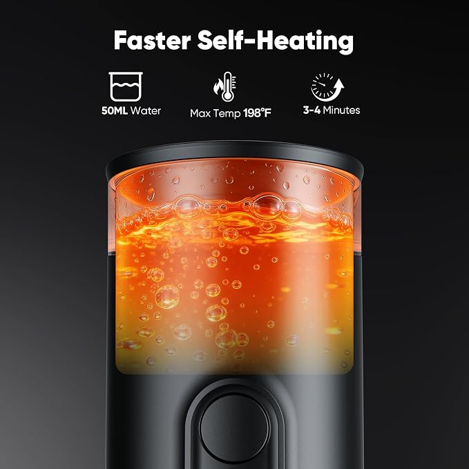 Portable Espresso Machine, Self-Heating, 15 Bar, Type-C Rechargeable, Works with Capsules & Ground Coffee, Coffee Maker for Camping, Hiking, Outdoor Travel, Car and RV, Business Trips